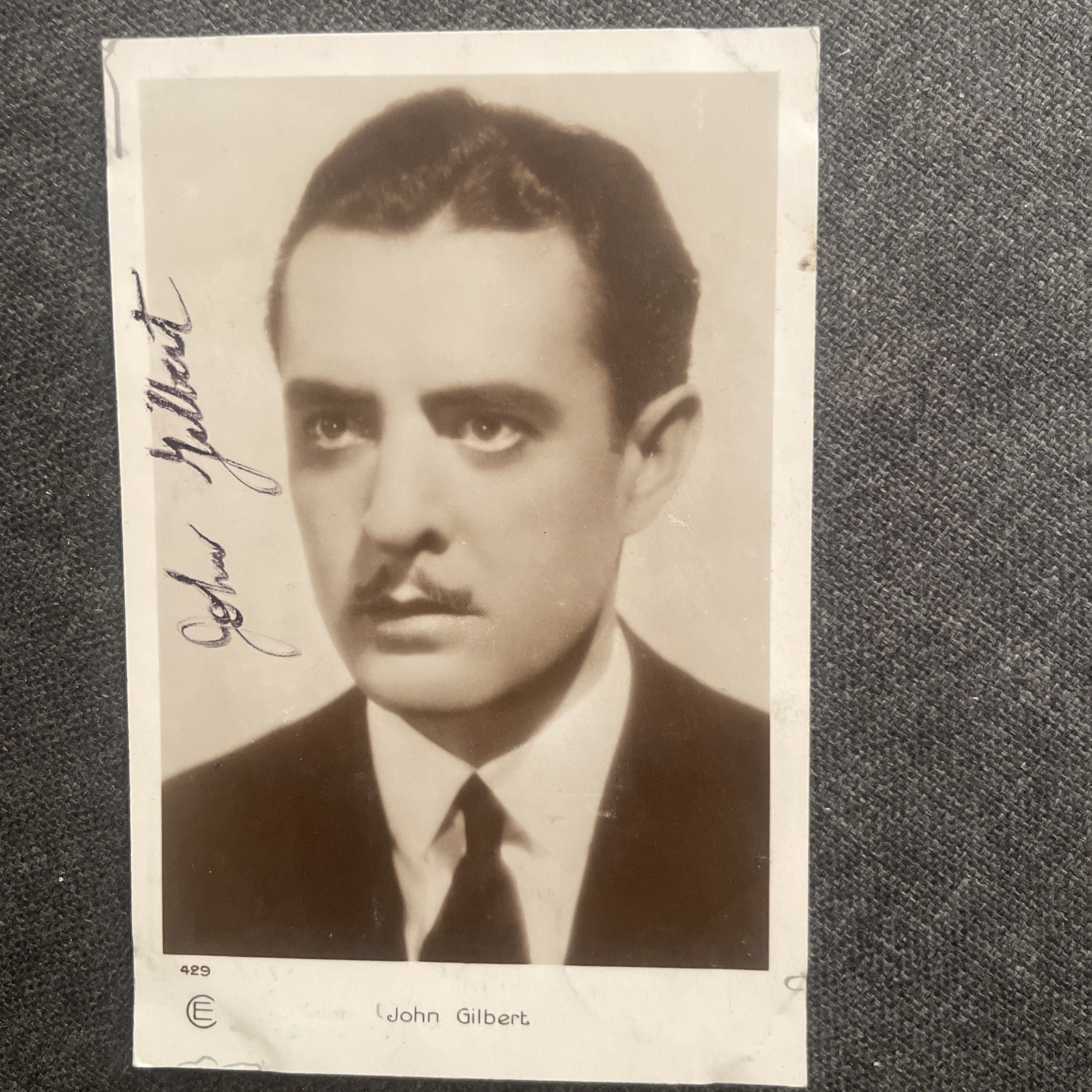 Vintage John Gilbert Cinema Postcard Autograph Signature Dedication