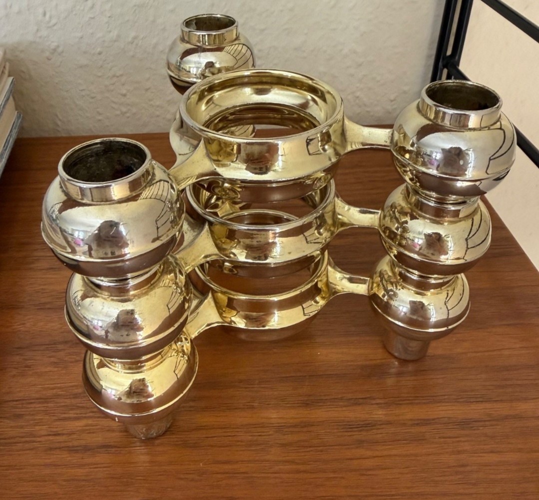 Rare Vintage Metal Modular Atomic Staking Candle holders Quist BMF  1970 Germany