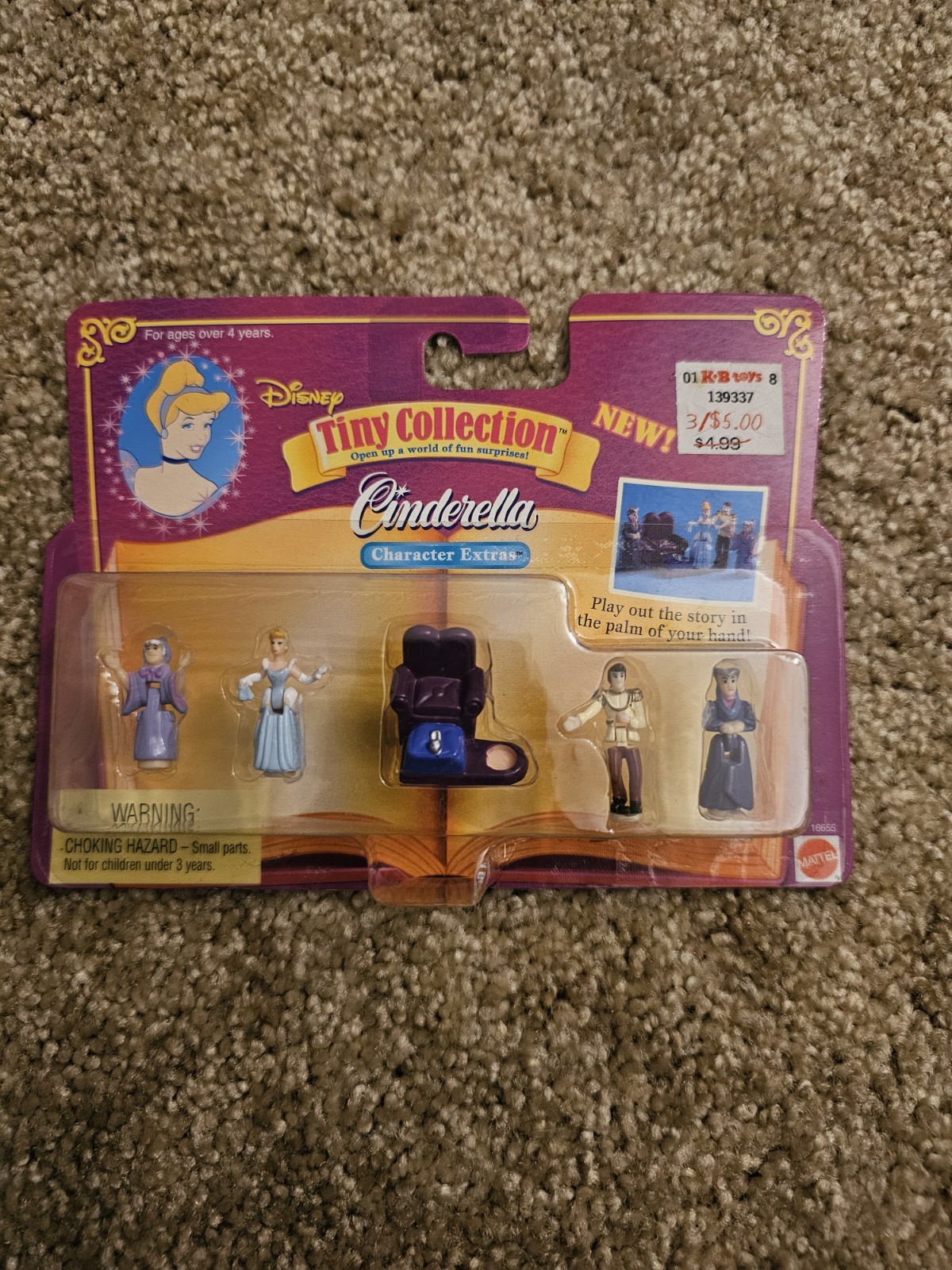 Vtg. Disney Cinderella Tiny Collection 1996 Figure Set New NEW Mattel 16655 