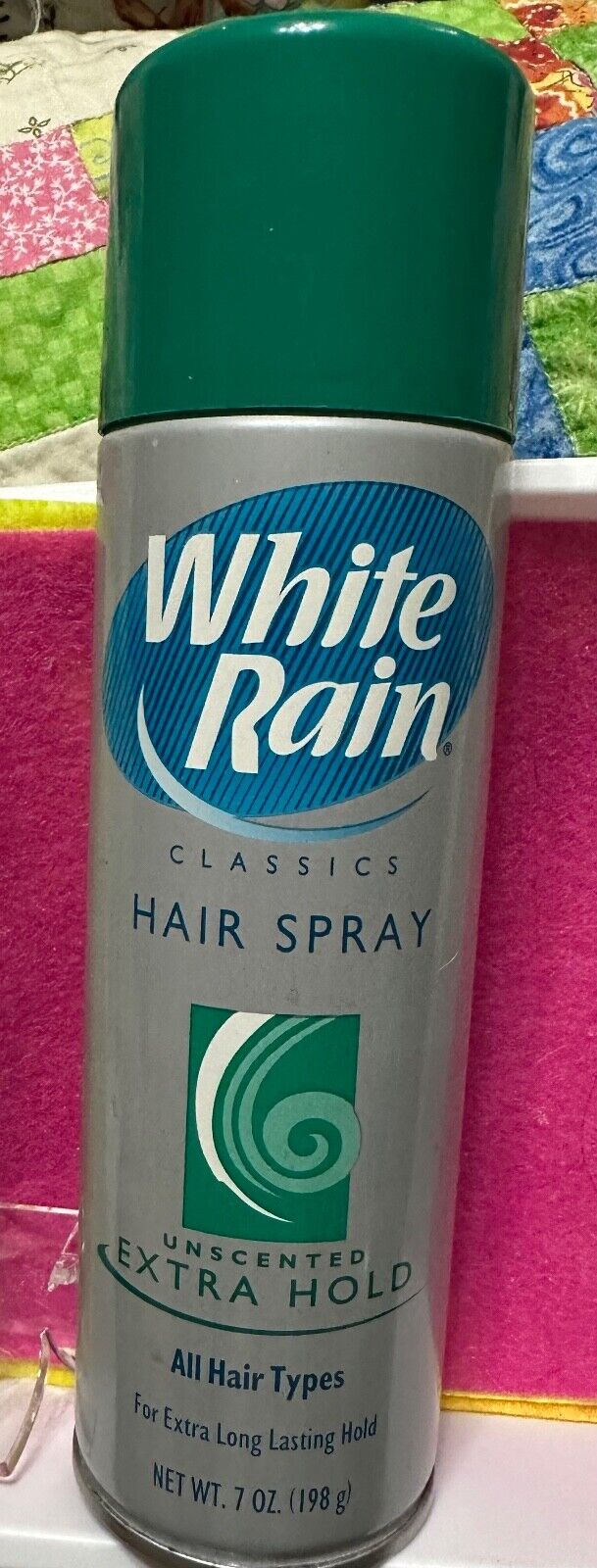 RARE vintage WHITE RAIN hairspray can HOUSEHOLD PRODUCT hair spray 2001 50% full