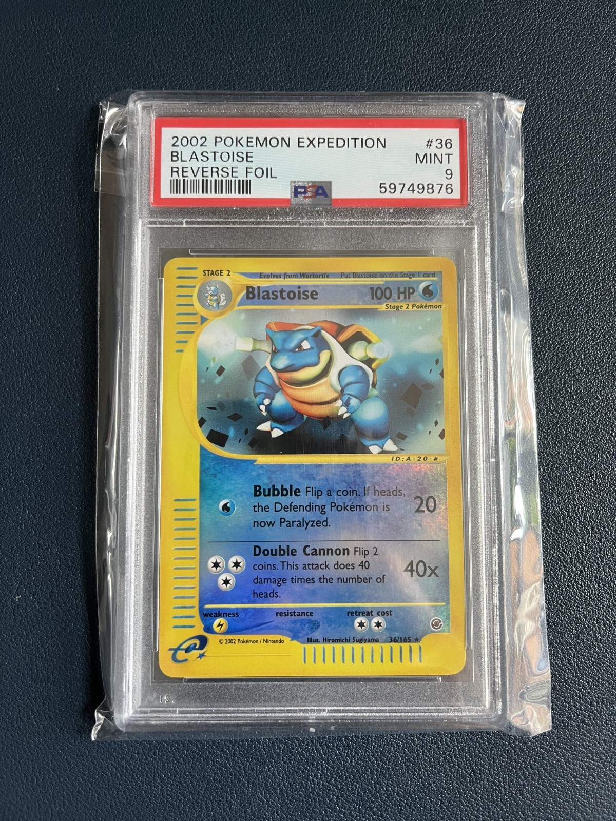 2002 Pokemon Expedition Blastoise Reverse Foil Holo 36/165 PSA 9 Mint