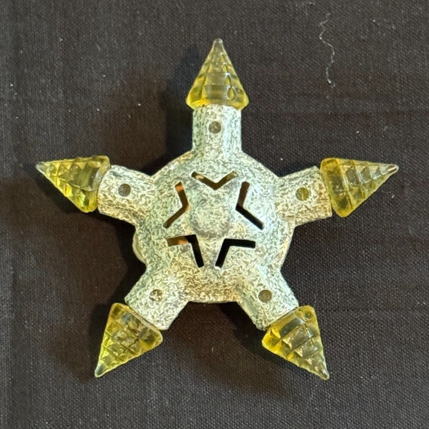 Antique 1930s C-6 KRISTAL STAR Christmas Light  with Yellow Points