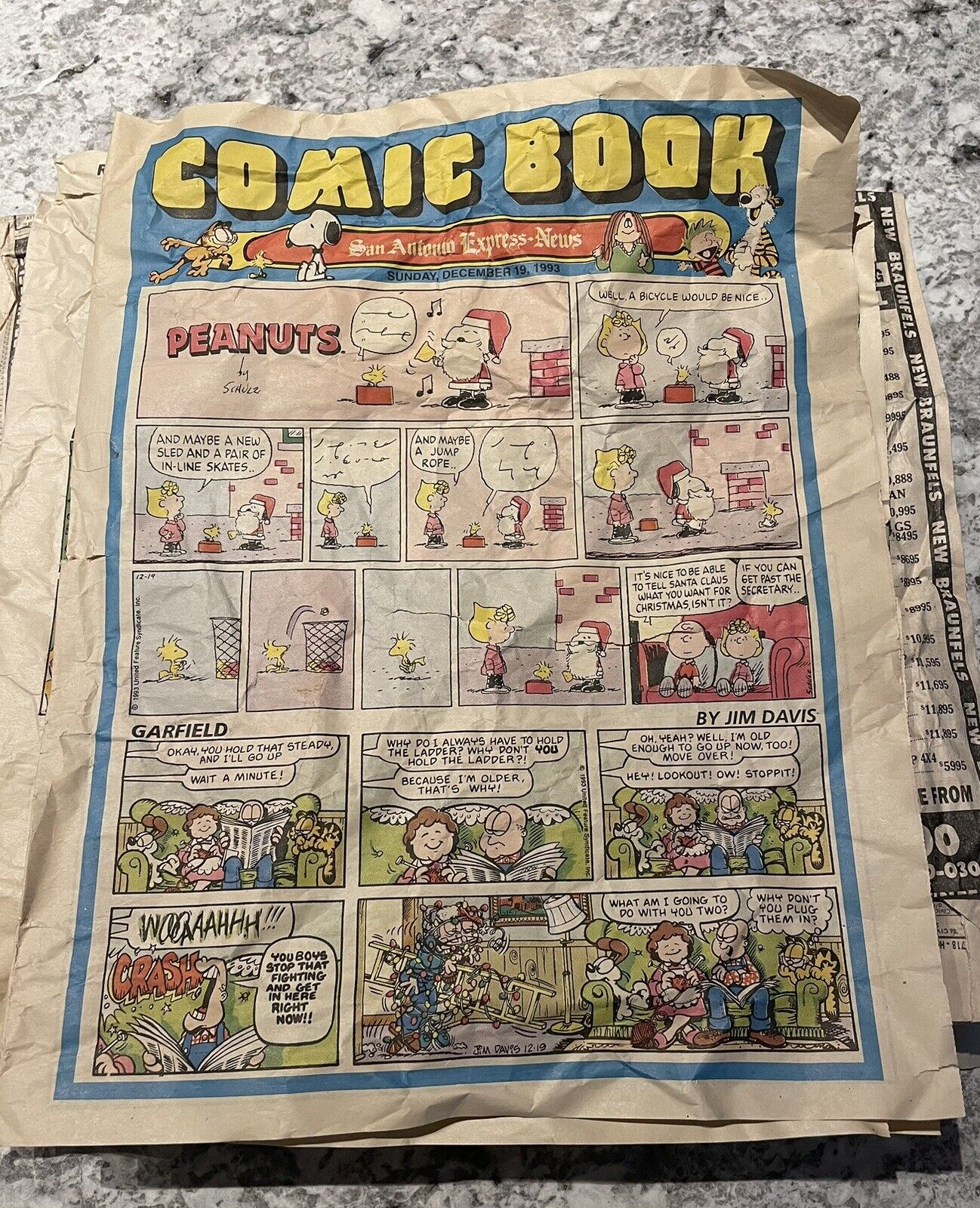 Early 90s Newspaper Comics And Newspaper Bundle