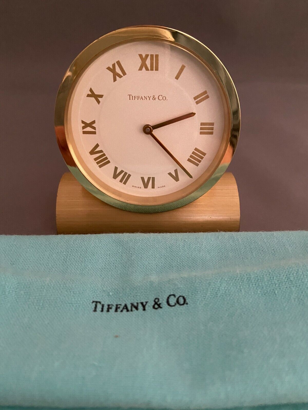 TIFFANY & CO. BRASS DESK CLOCK 