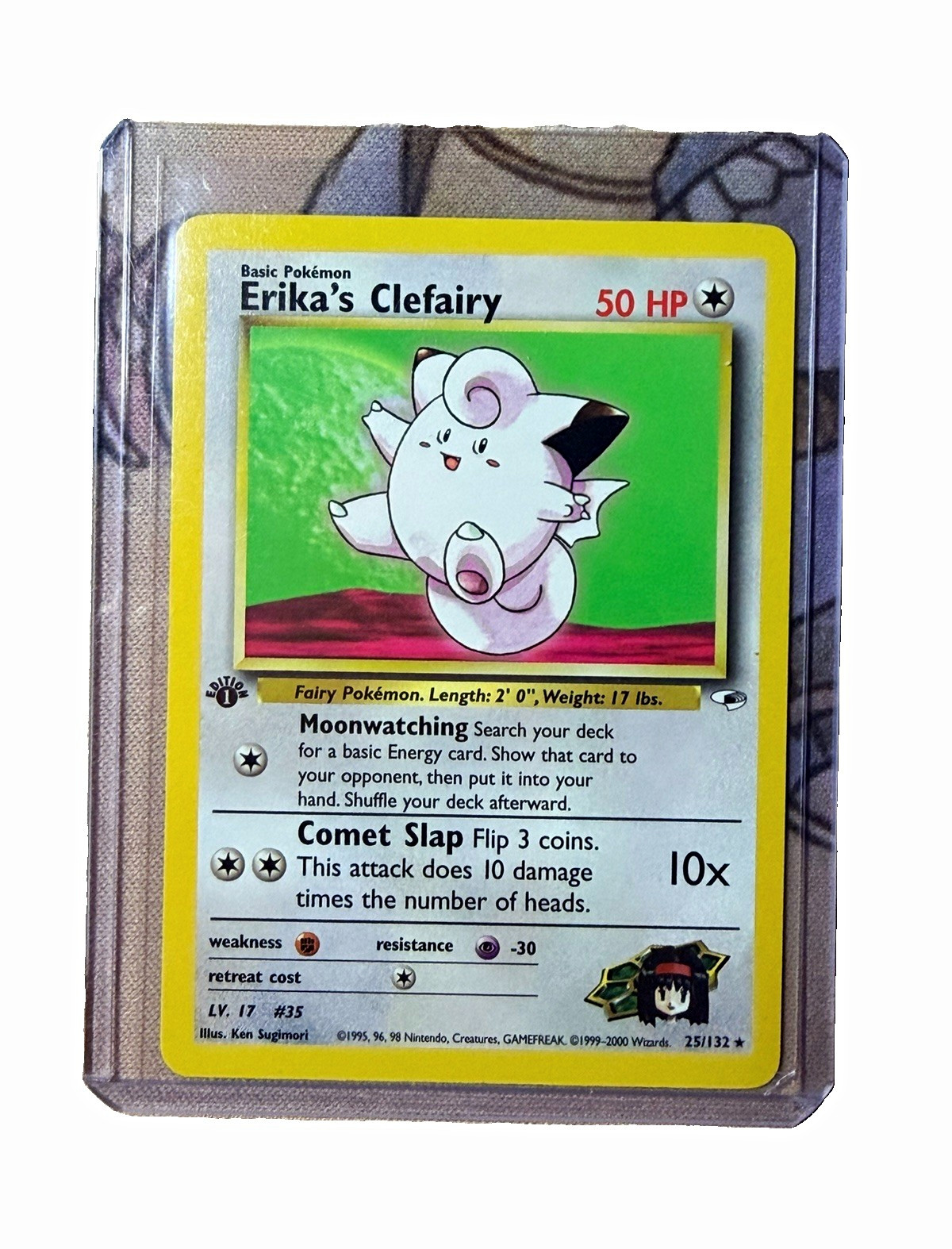 Wizards of the Coast 2000 Pokémon Gym Heroes 1st Edition Erika\'s Clefairy #25