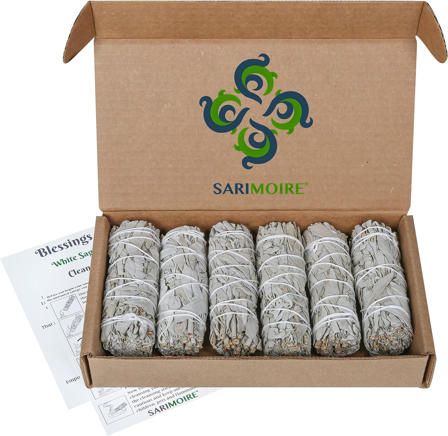 6 Pack White Sage Smudge Sticks 4 Inch Sage Bundles for Cleansing Use