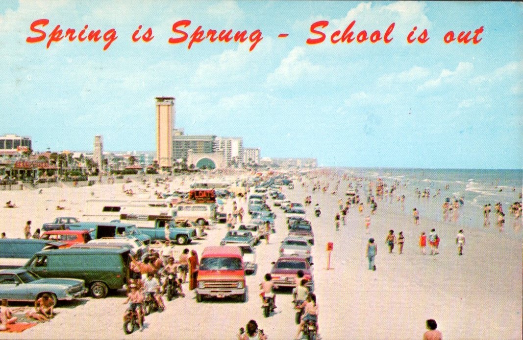 1978 Florida Daytona Beach Spring is Sprung - School is Out Vintage Postcard