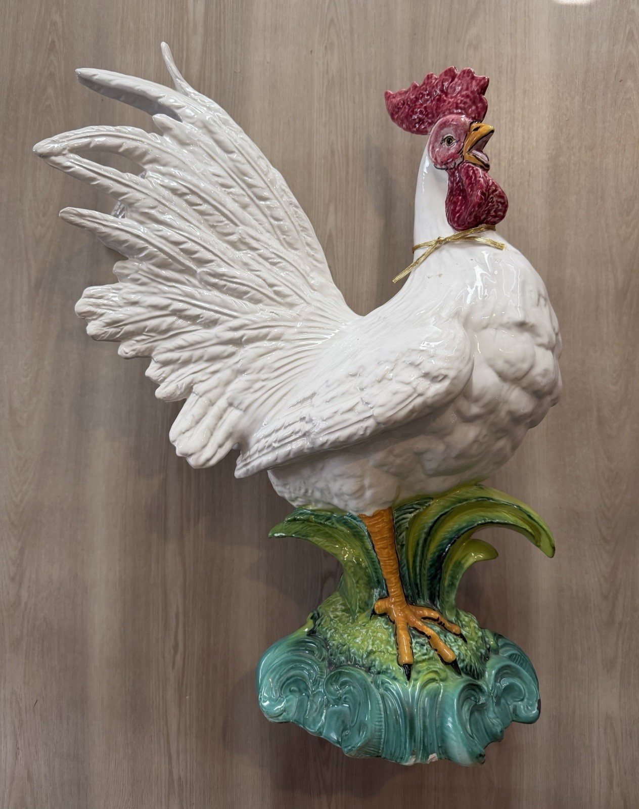 Vintage Antique Large Italian Handpainted Rooster 24\