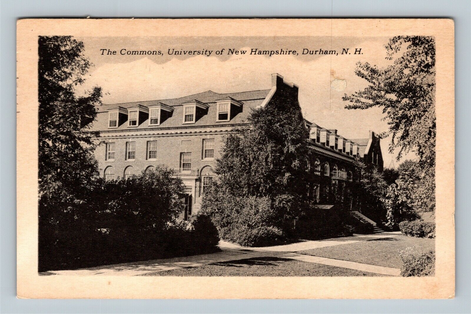 Durham NH, The Commons, University NH, New Hampshire c1948 Vintage Postcard