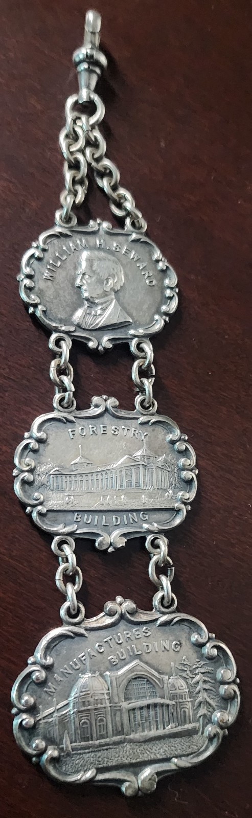 RARE Antique 1909 Alaska Yukon Pacific Expo WATCH FOB-William H Seward Forestry