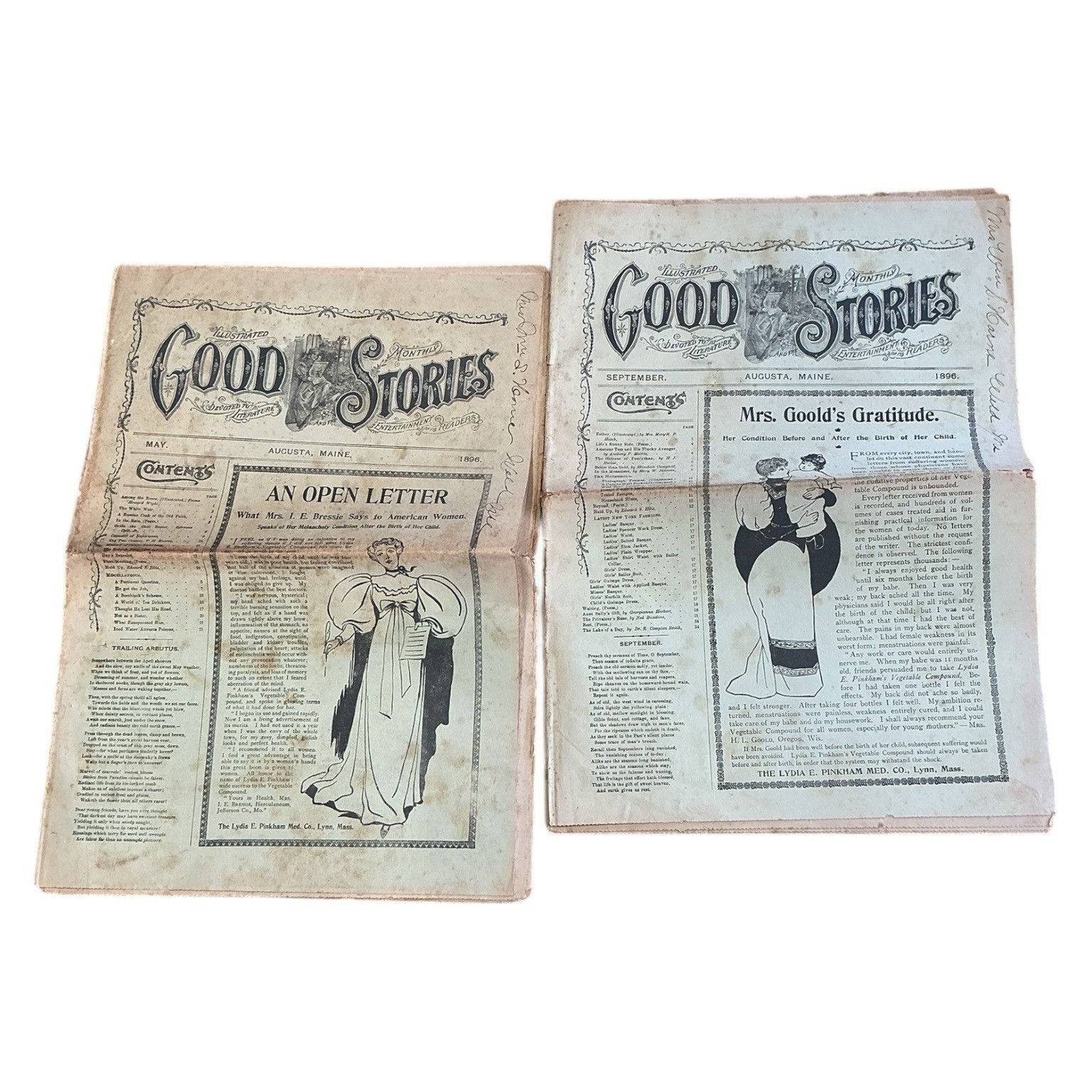 Good Stories Illustrated Monthly Magazine 1896 Augusta Maine Lot of 2 Issues