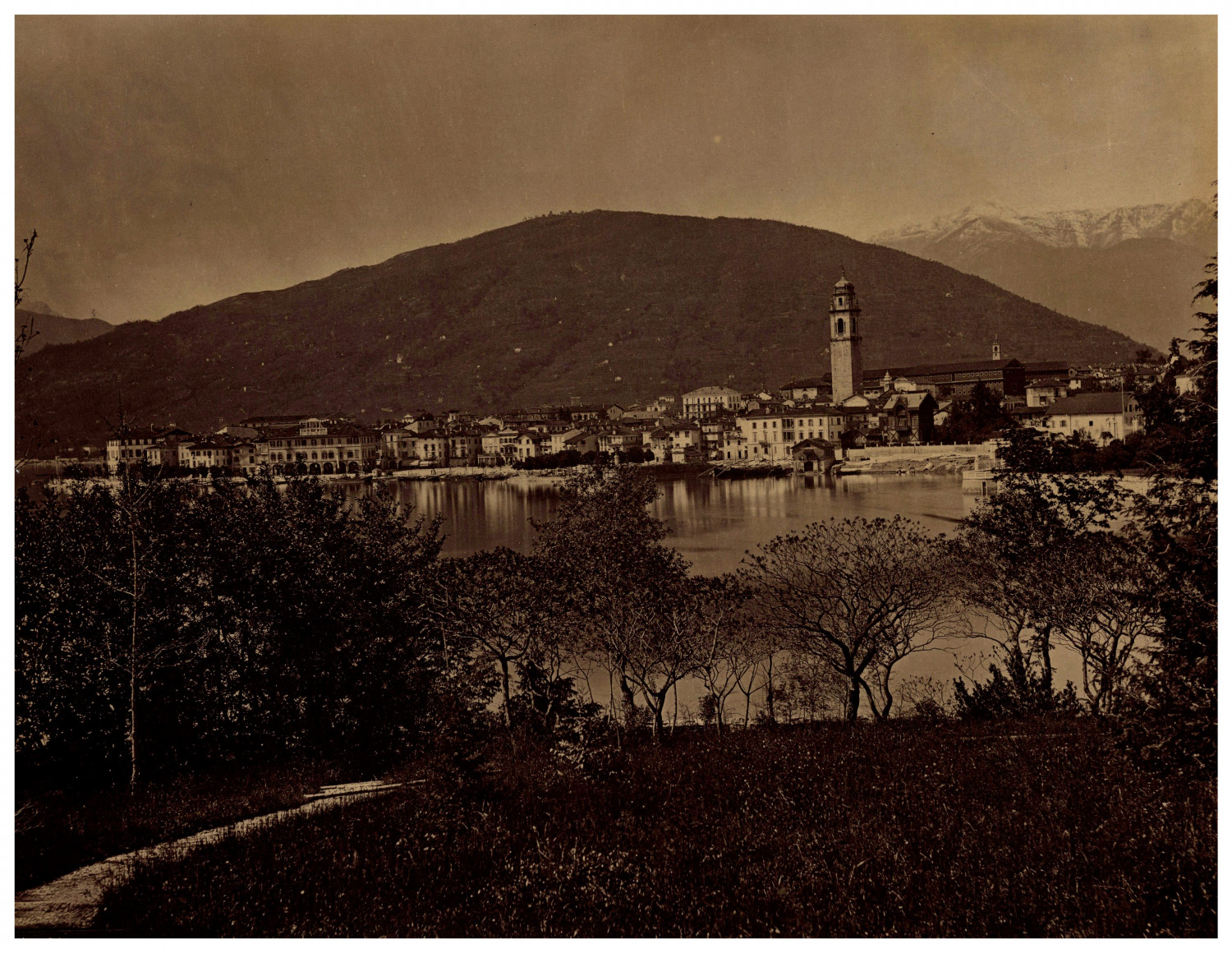 Italy, Pallanza, Lake Maggiore, Panorama vintage albumen print albumen print