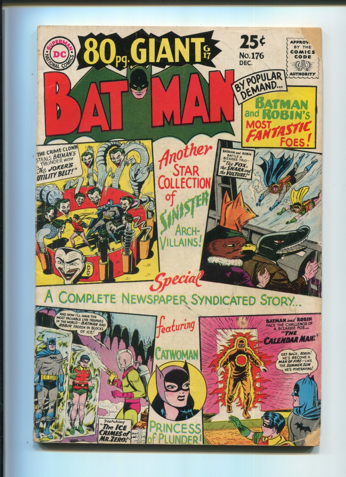 DC Comics - Batman #176 - Nov 1965 - Mr Zero/Calendar Man/Sprang/Moldoff - VG-