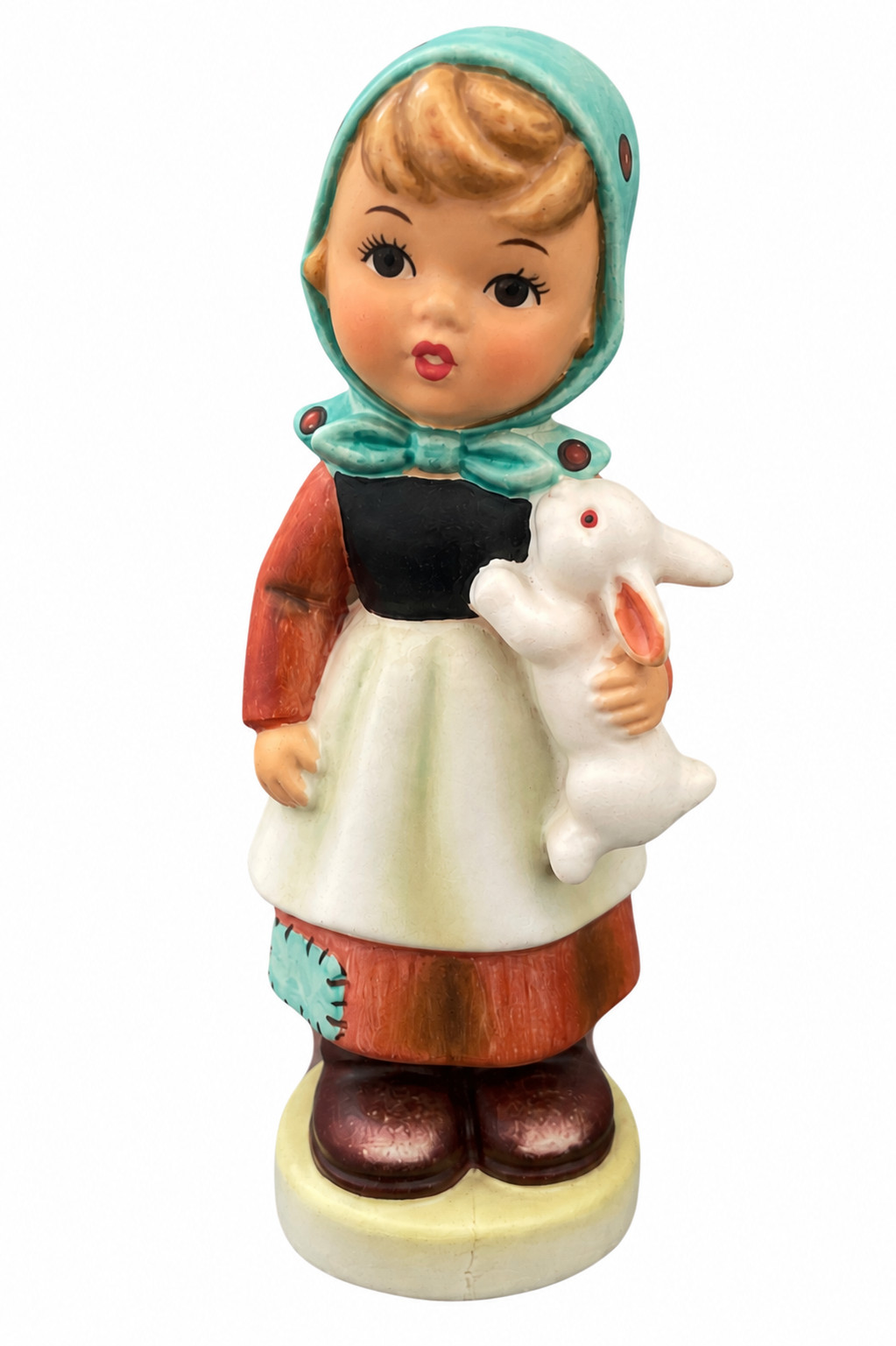 Vintage Ceramic Girl Holding Bunny Rabbit Figurine 6 Vintage Ceramic Girl Holding Bunny Rabbit Figurine 6