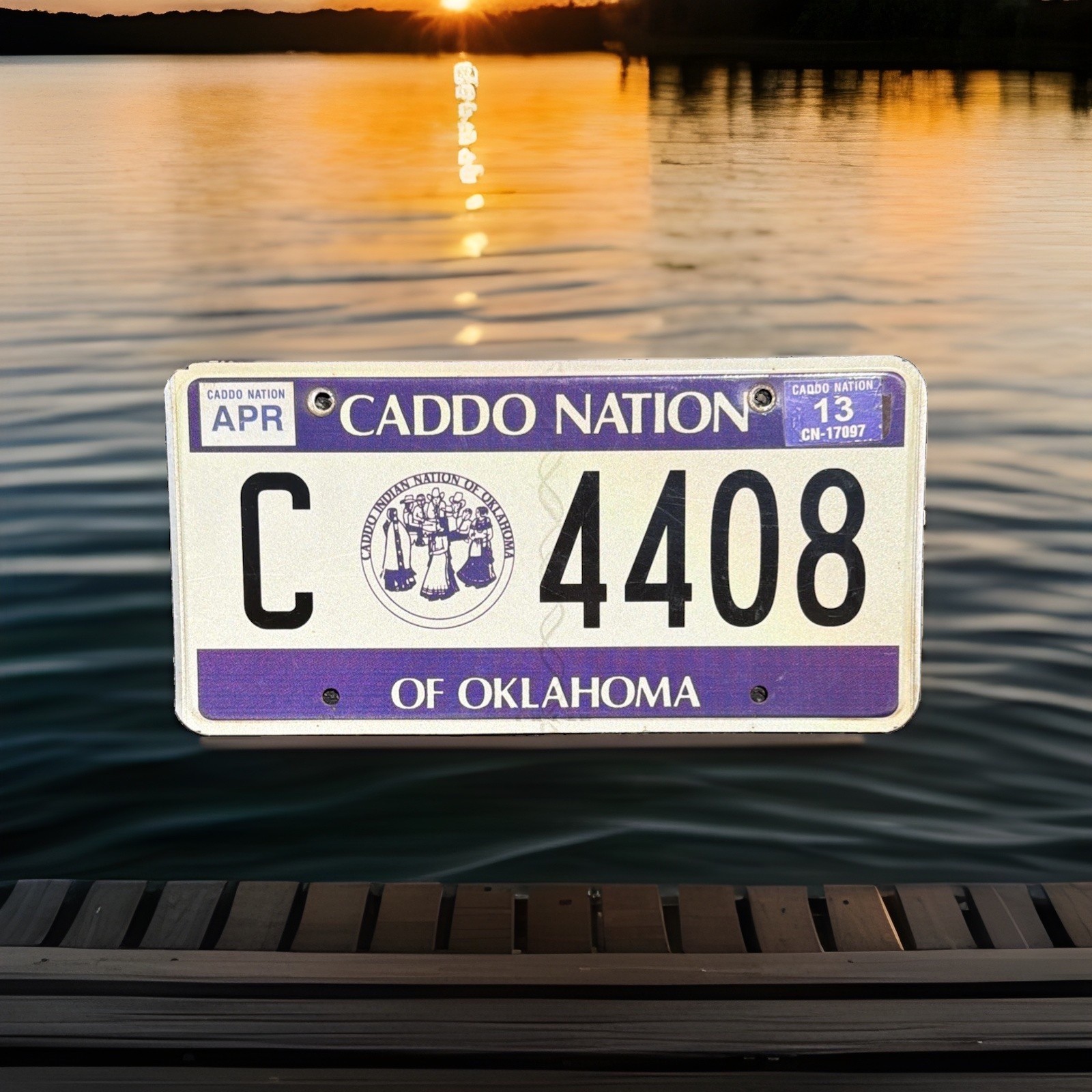 2013 Oklahoma License Plate Caddo Nation C 4408 Tribe Native American Indian