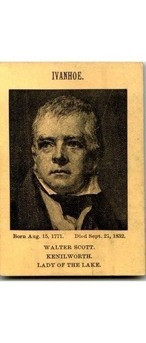 Sir Walter Scott *Ivanhoe* 1800s Card Scotland Stipple Engraving Portrait