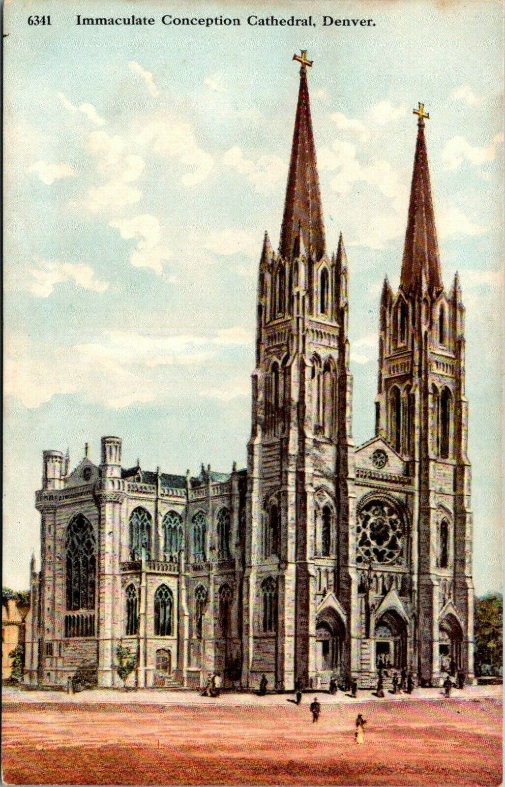 Vintage Postcard Immaculate Conception Cathedral Denver Colorado CO