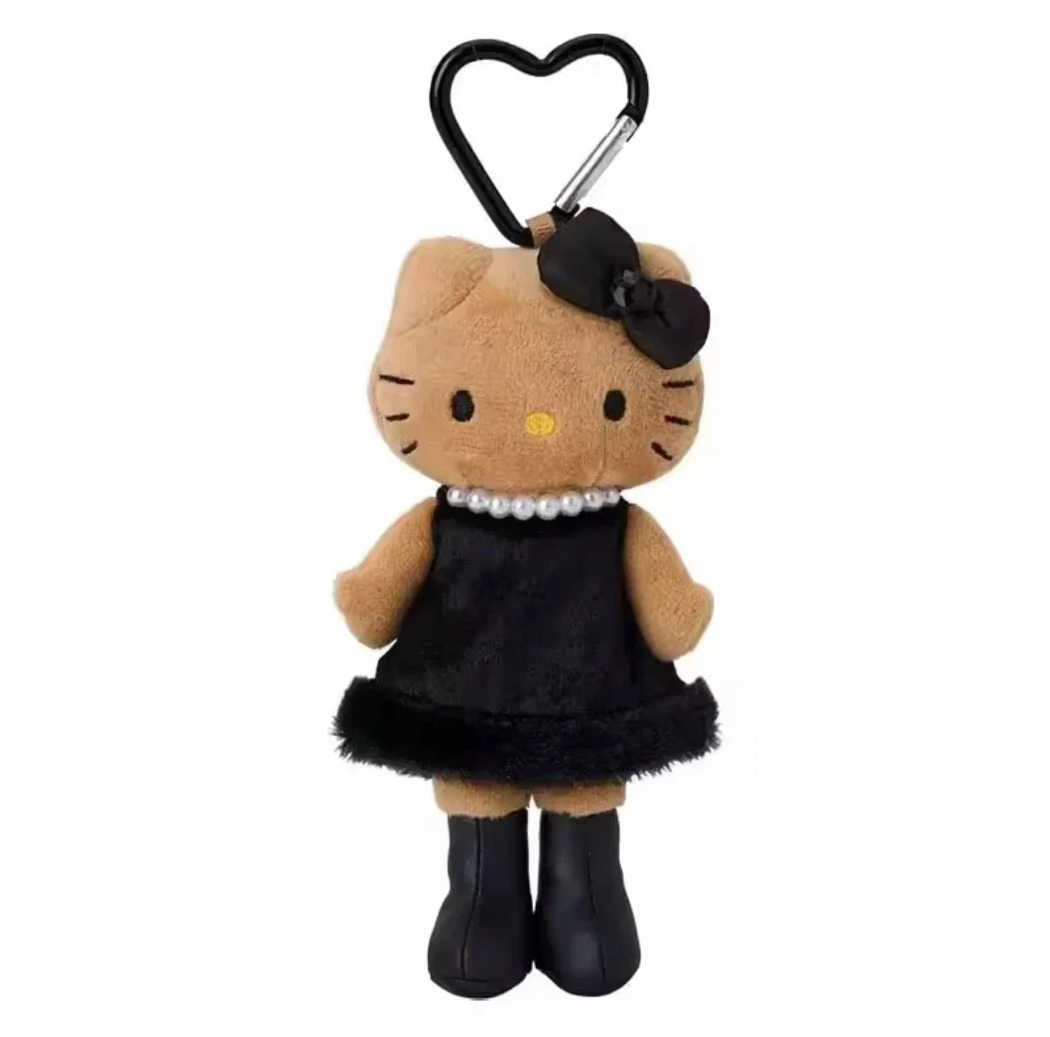 Sanrio Hello Kitty Long Legs Kawaii Dolls Black Pink Leopard Bag Charm Keychain
