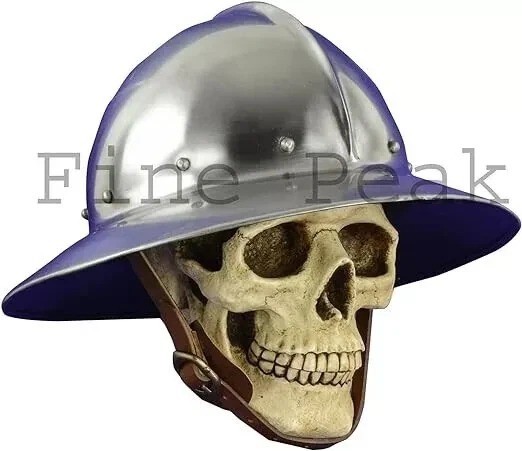 Medieval Kettle Hat 13thCentury withLeather Liner Viking Helmet Knight Halloween