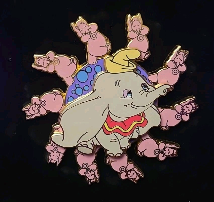 Disney Auctions Dumbo & Pink Elephants Spinner Drunk Disney Pin 37214 NOC VHTF