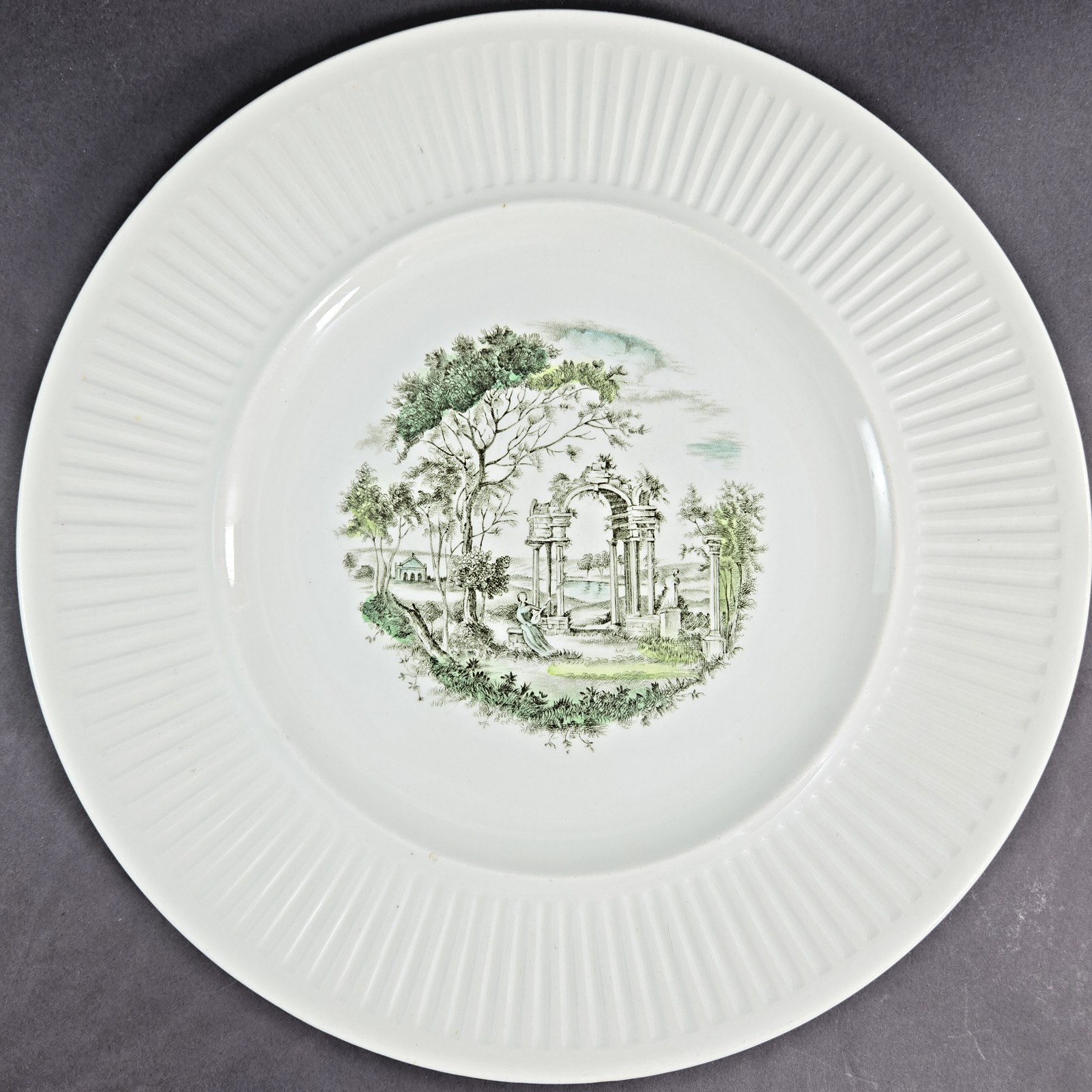 VTG Johnson Bros Arcadia Dinner Plate Ironstone Landscape Hand Engraving 10 VTG Johnson Bros Arcadia Dinner Plate Ironstone Landscape Hand Engraving 10
