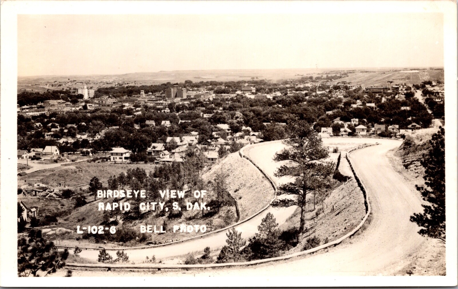 Real Photo Postcard Birds Eye View of Rapid City, South Dakota