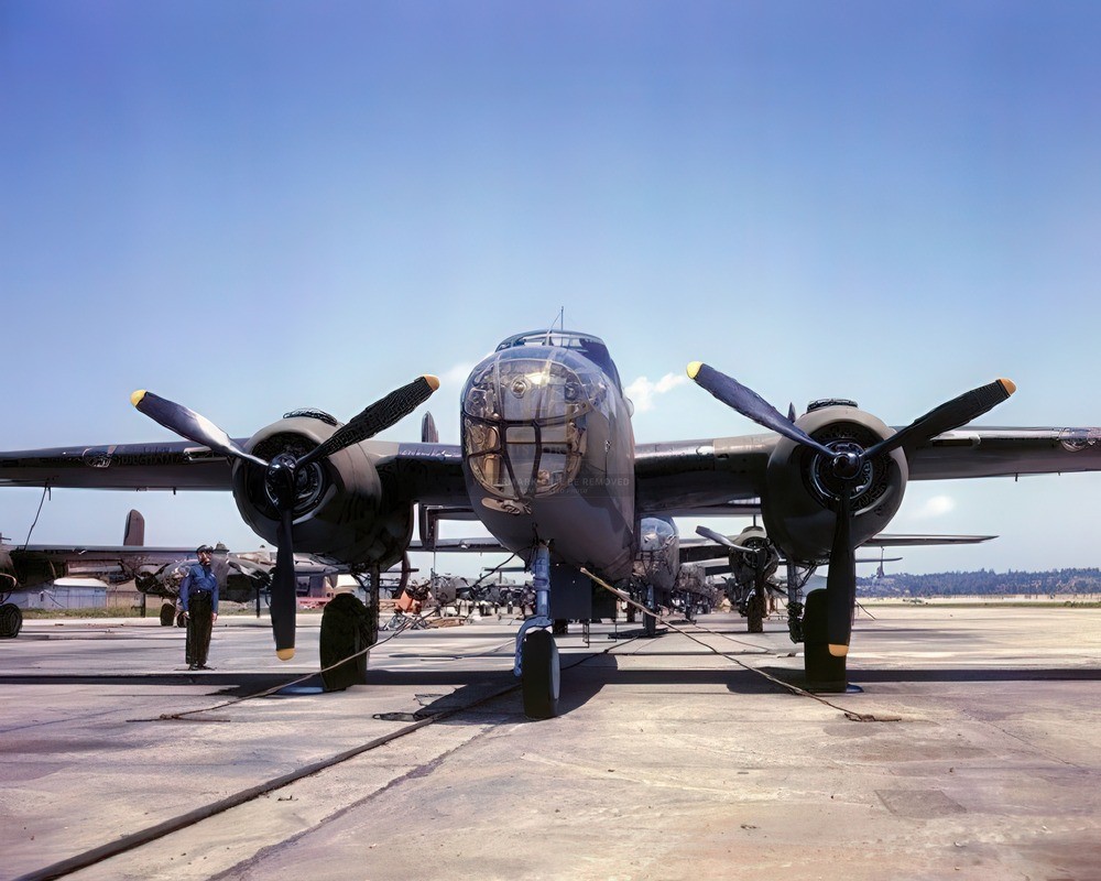New B-25 Mitchell at North American Aviation WWII 8x10 Photo Print HT4136244