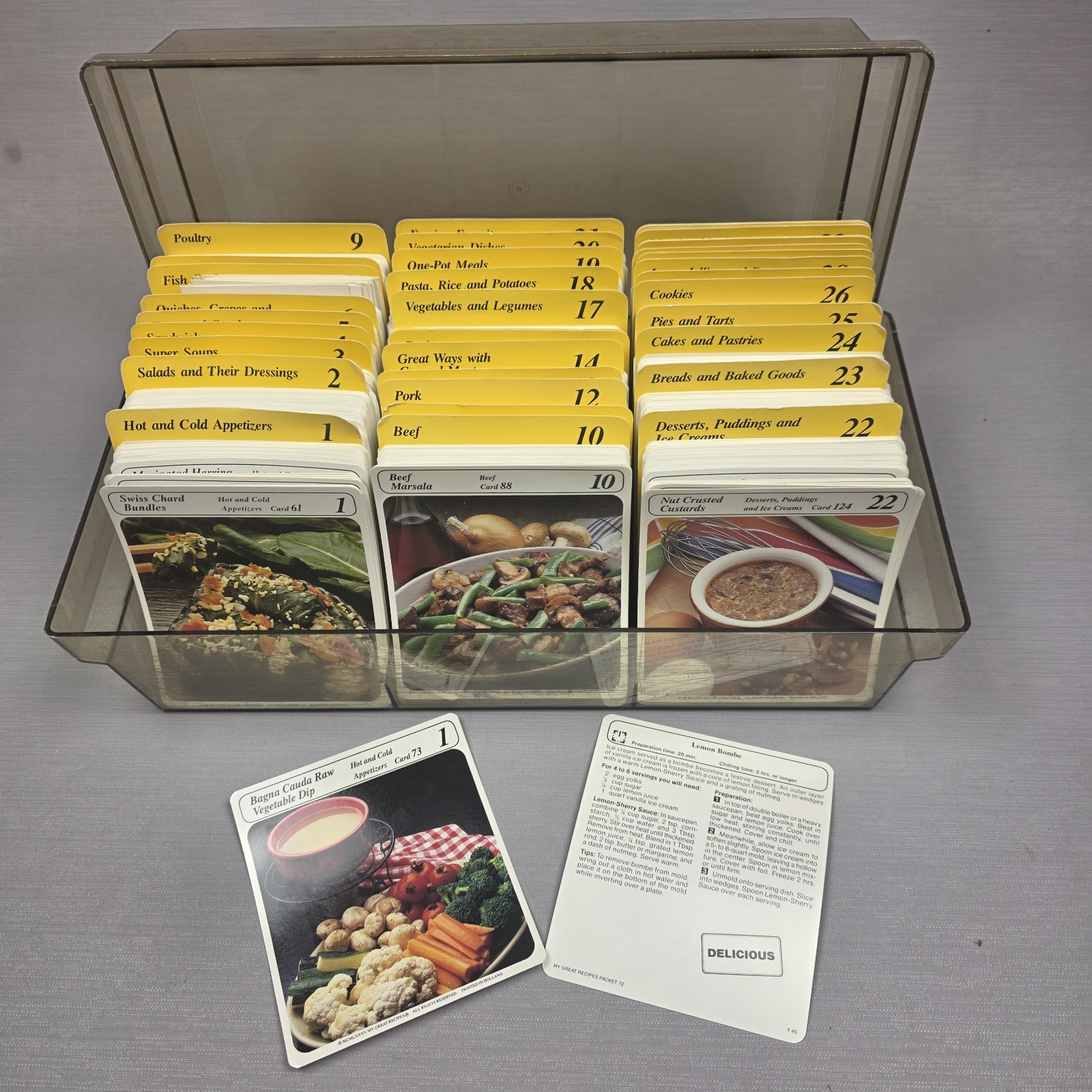 Vintage 1984 My Great Recipes Cookbook  1-33  w/ Storage Box 1000+ Recipe Cards
