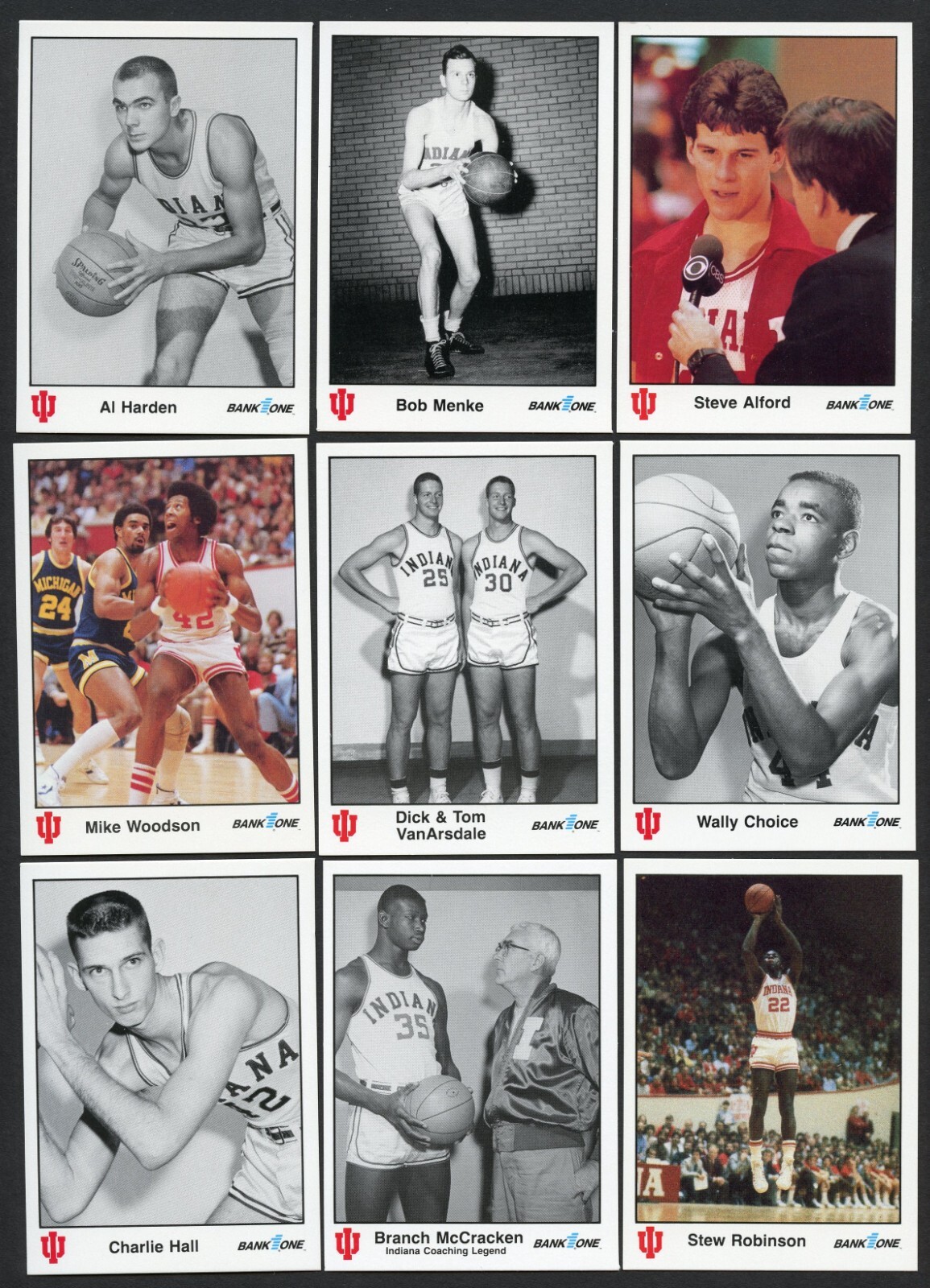 1987 Bank One All-time Greats of IU Indiana Basketball 42 Card Set Series II