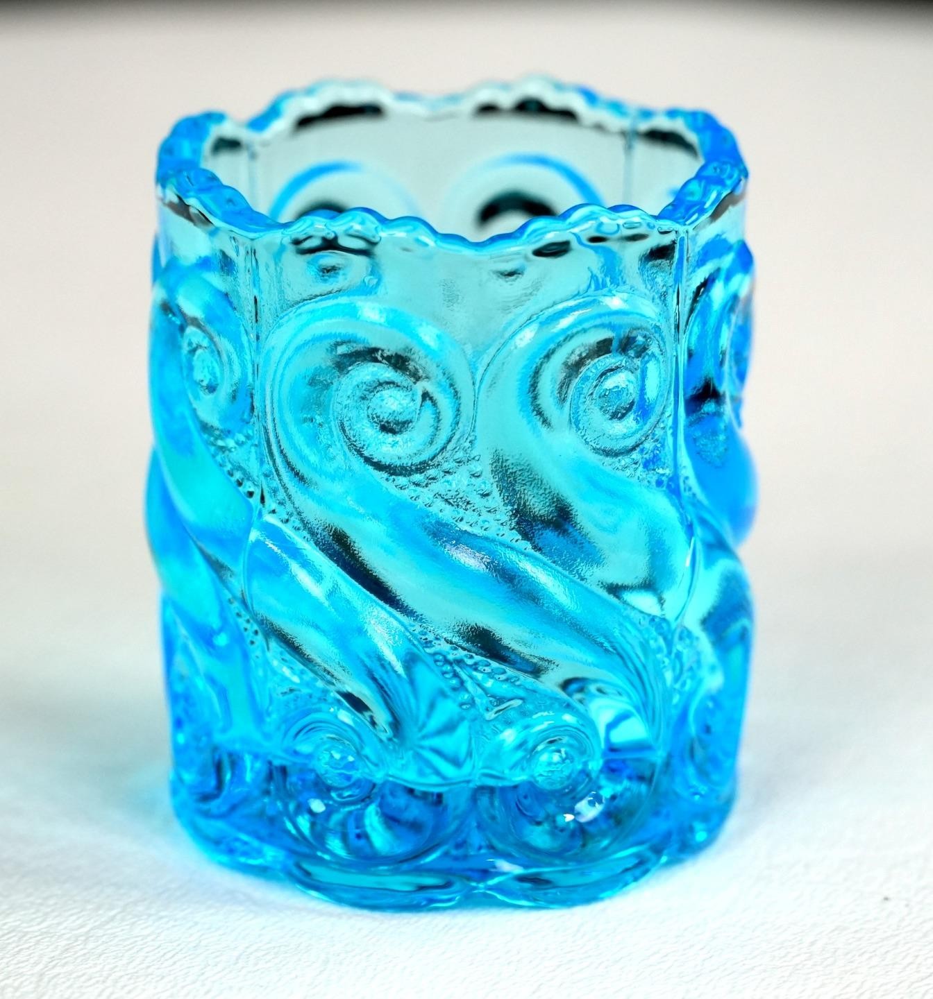 LG Wright S Repeat Celeste Blue Glass Vintage 2 1/4\
