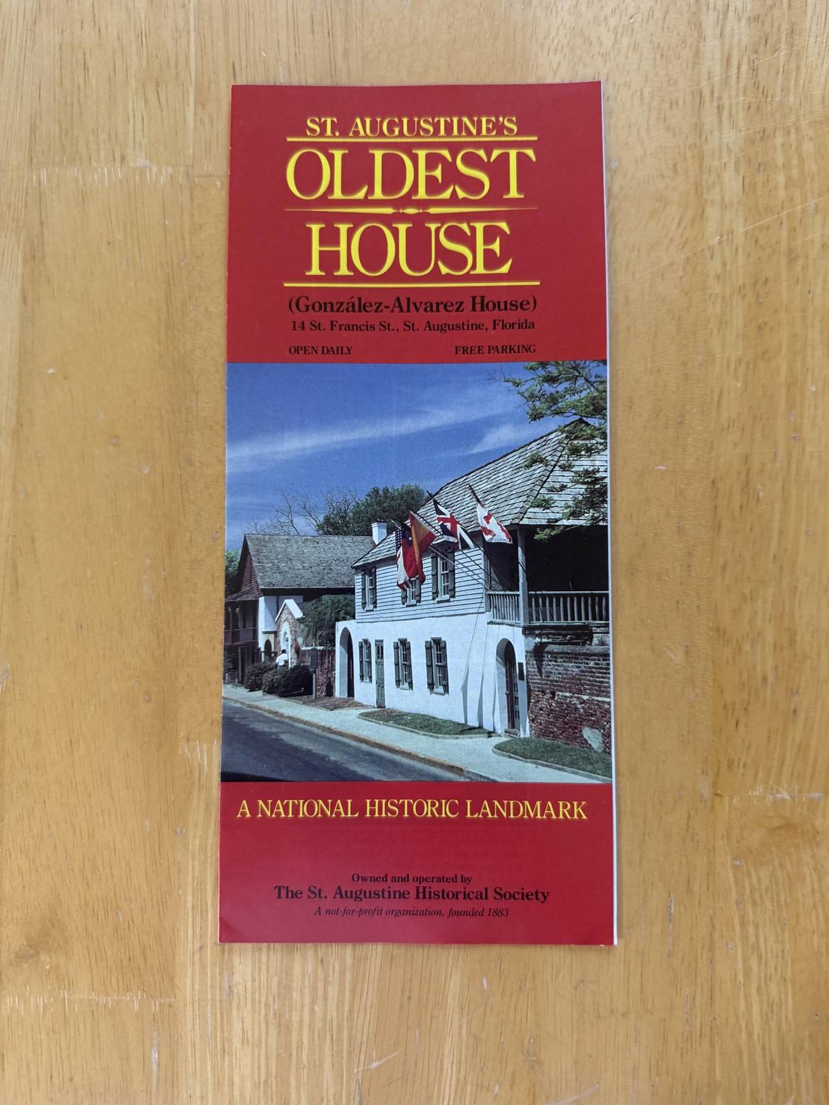 St Augustine\'s Oldest House Gonzalez-Alvarez Travel Brochure Florida USA