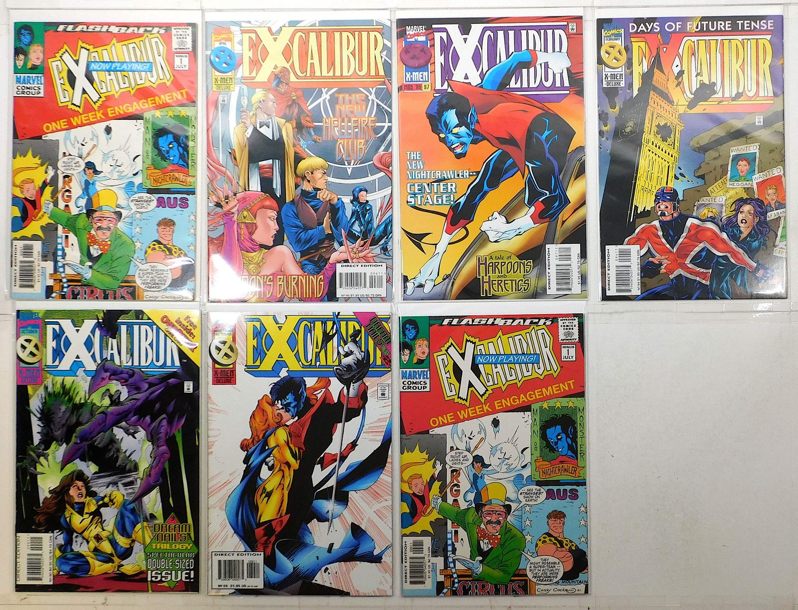 Excalibur Lot of 7 #-1 x2, 89, 90, 94, 96, 97 (1995) Marvel Comics 1st Print