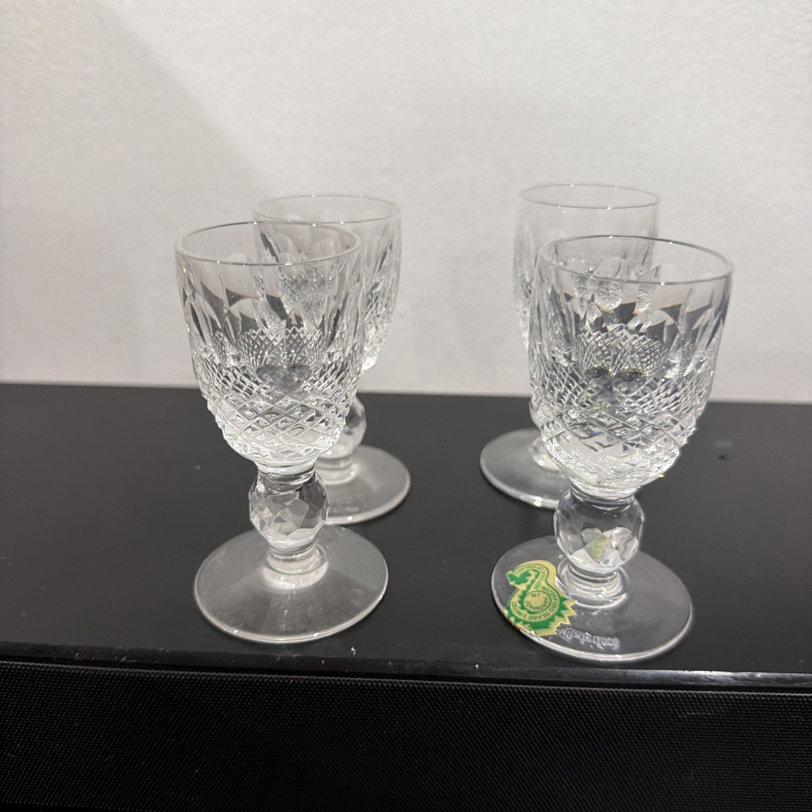 Waterford Crystal Cordail Glass Colleen Pattern Short Ball Shaped Stem 3.5