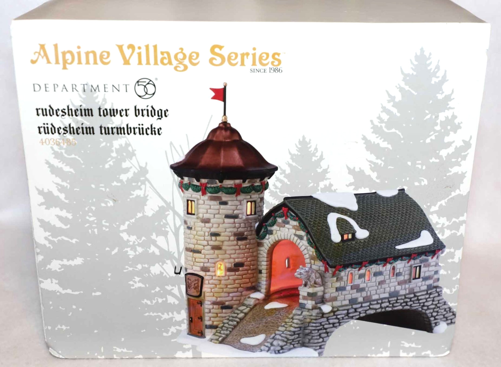DEPT 56 RUDESHEIM TOWER BRIDGE ALPINE VILLAGE CHRISTMAS 4036485