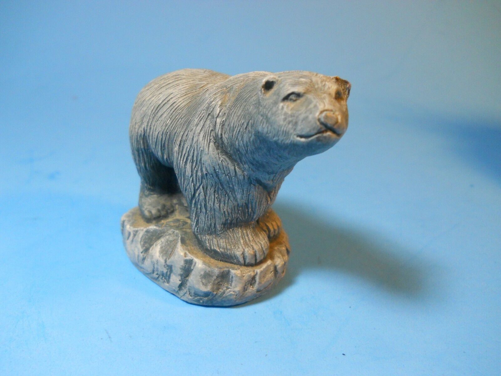 Grizzly Polar Bear Hand Crafted Volcanic Ash Figurine Paperweight 3.25\