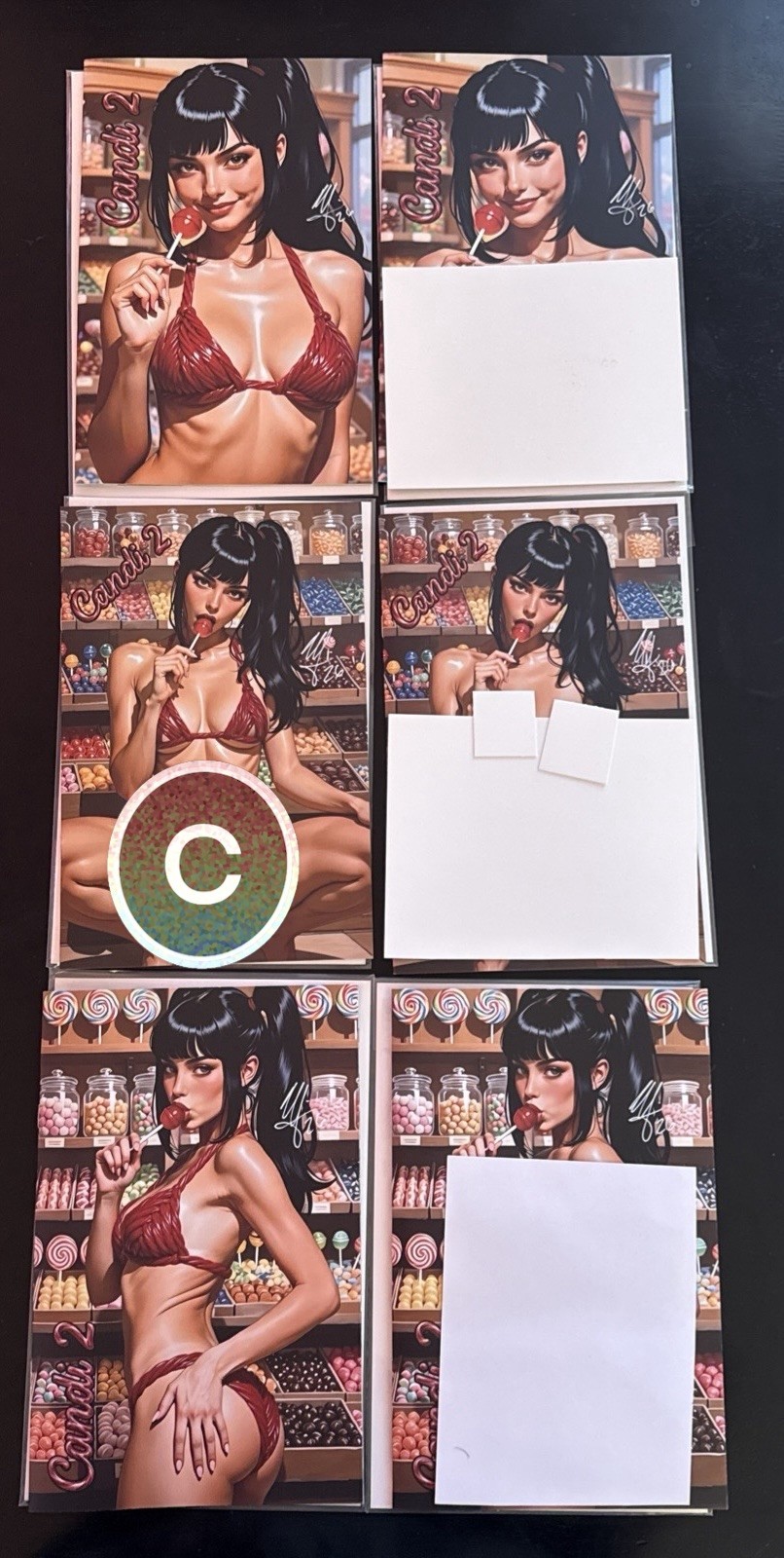 18+ adult comic books Hole In One Candi 2 Whole Nice/Naughty Set Signed With Coa