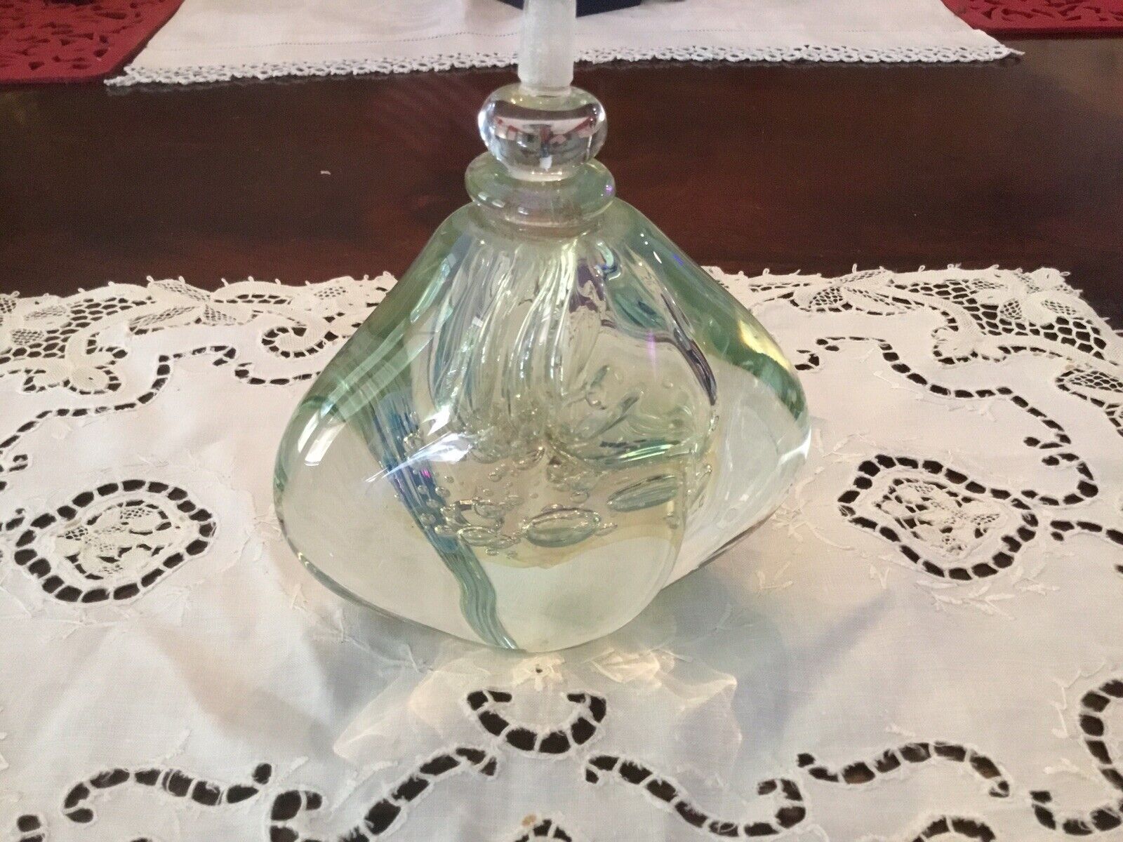 Robert Eickholt Vintage Signed Blown Art Glass Perfume Bottle