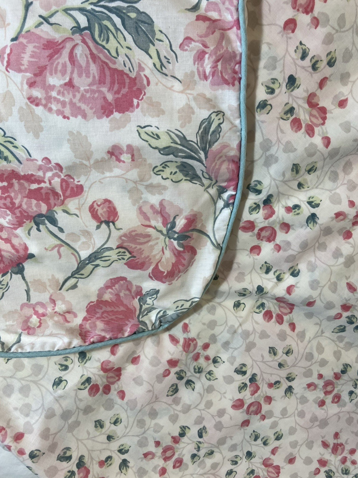 Vintage Laura Ashley Peony Peaseblossom Duvet Cover~93x98~Oversize Queen