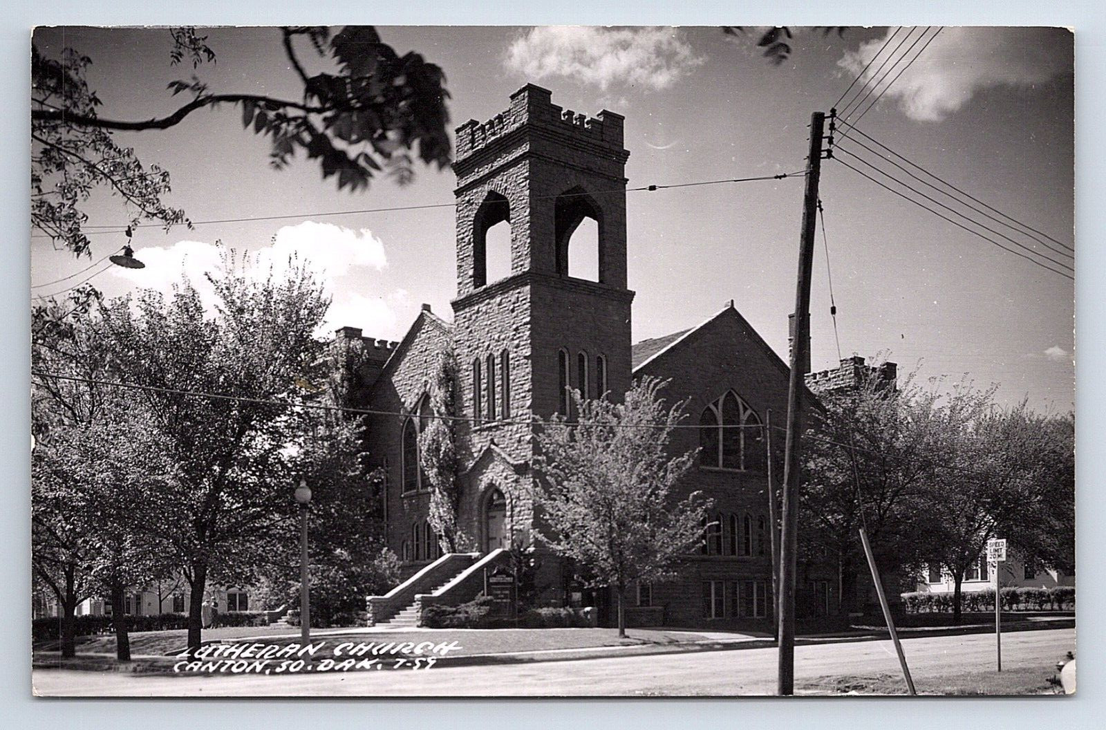 Postcard RPPC Real Photo Canton South Dakota Lutheran Church SD
