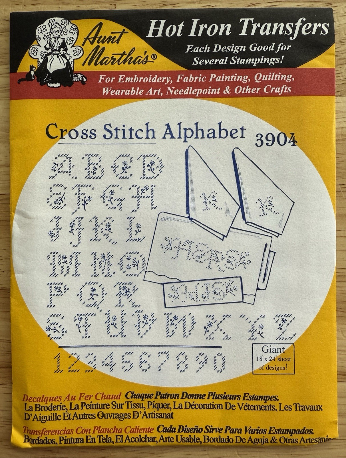 VTG Sealed Aunt Martha\'s Hot Iron Transfers 3904 Cross Stitch Alphabet