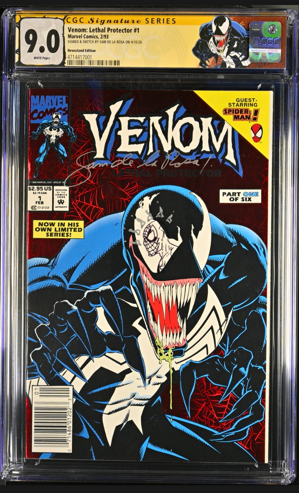 Venom Lethal Protector #1 CGC 9.0 SIGNED & SKETCH Sam De La Rosa Custom Label. Venom Lethal Protector #1 CGC 9.0 SIGNED & SKETCH Sam De La Rosa Custom Label.