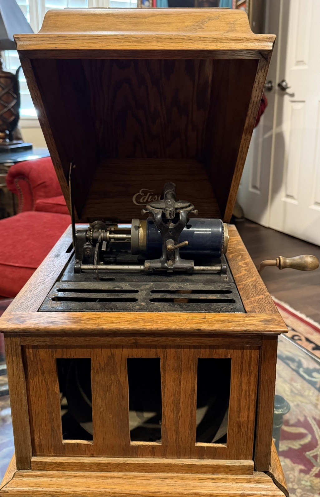 Antique Oak Edison Phonograph 