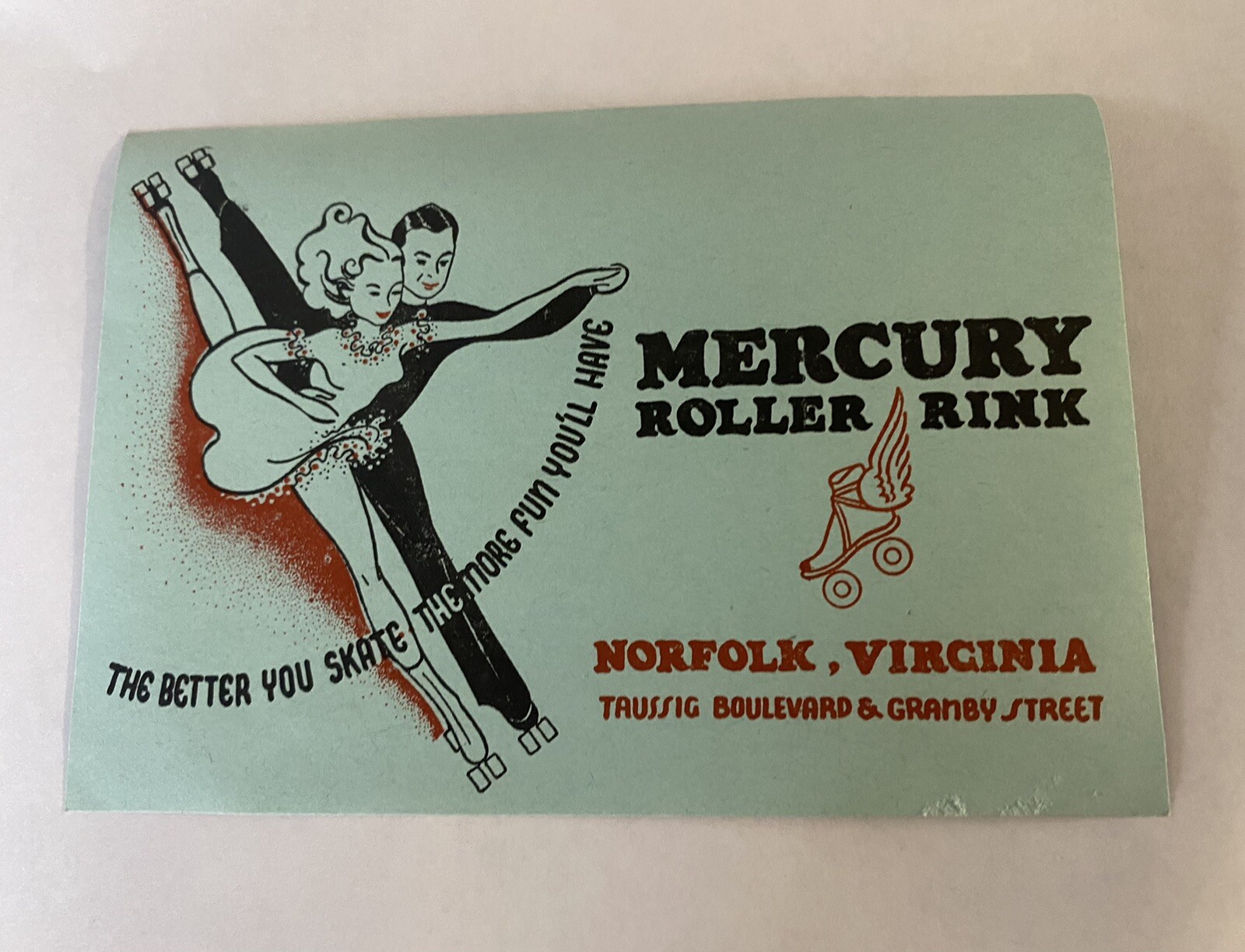 Vintage 1930's-1950's Mercury Roller Rink Label Decal Norfolk, Virginia NOS Vintage 1930's-1950's Mercury Roller Rink Label Decal Norfolk, Virginia NOS