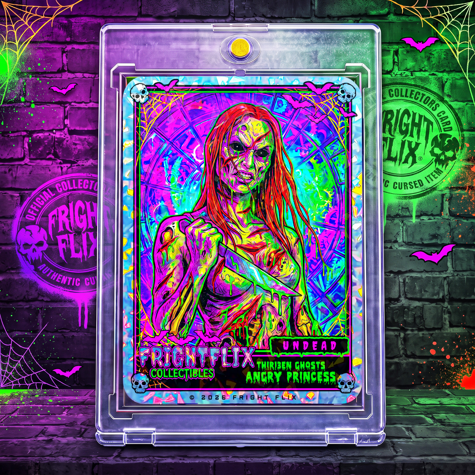 Fright Flix - Thir13en Ghosts *UNDEAD* Holo Trading Card Fan Made *MINT* Signed