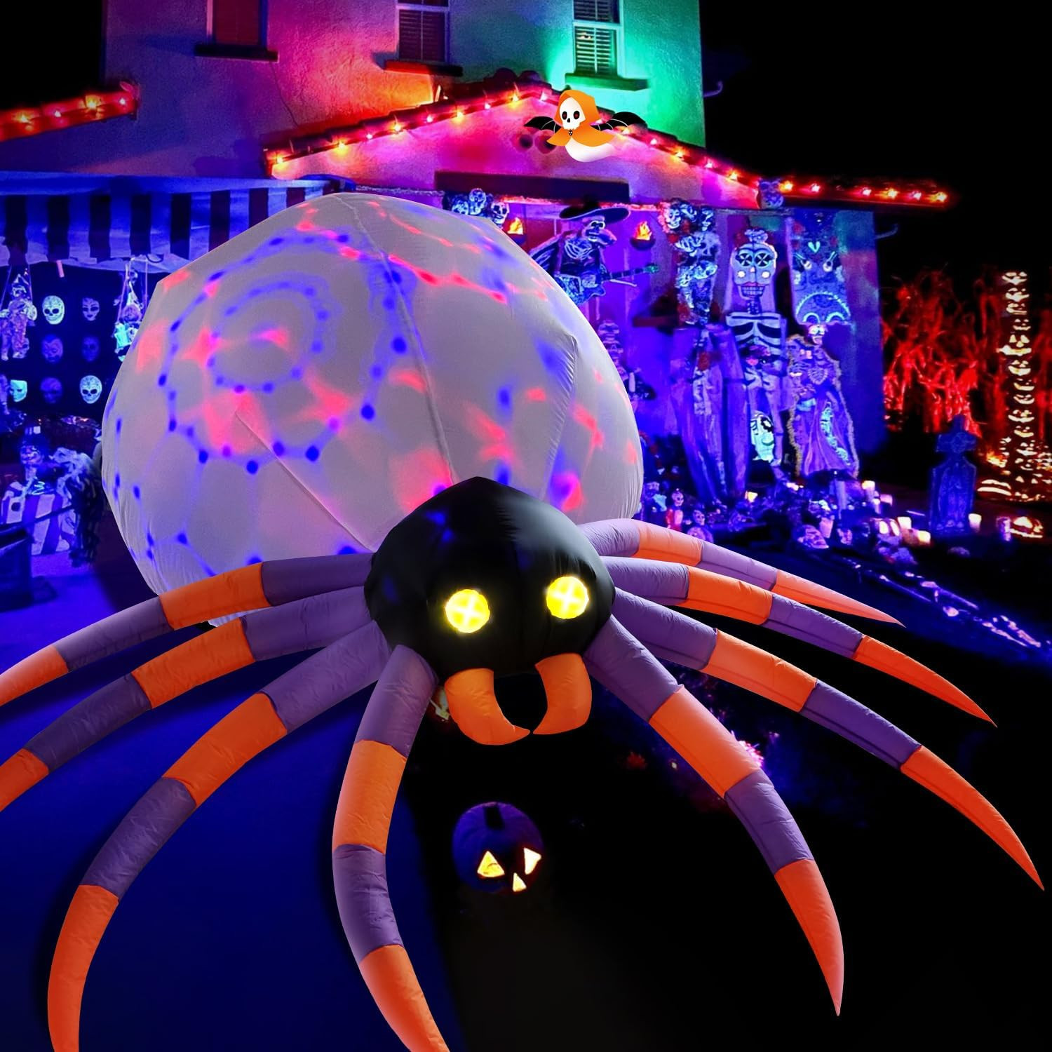 16 FT Halloween Spider Inflatable LED Outdoor Yard Decoration Giant Blow Up