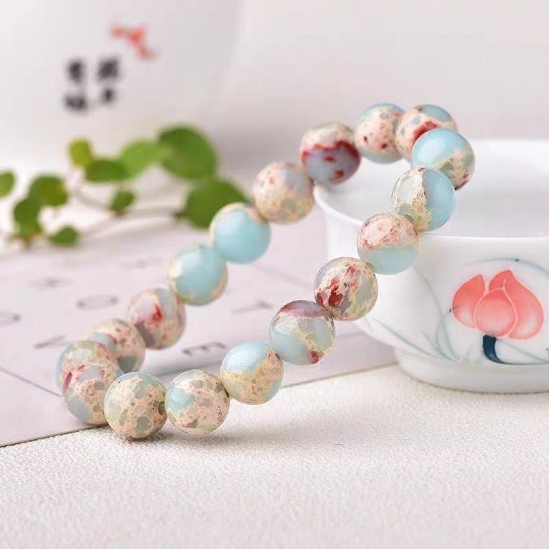 8mm Chinese Style Woman Fashion Jewelry Grade A Natural Shoushan Stone Bracelet