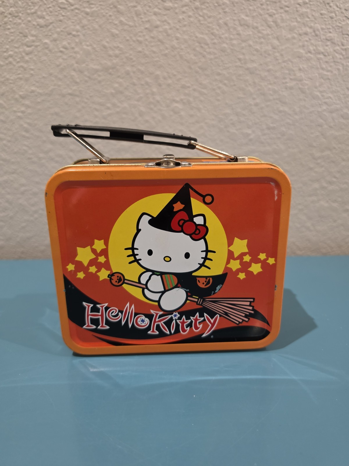 Vintage 2000s Hello Kitty Sanrio Halloween Collectible Tin Lunch Box Small