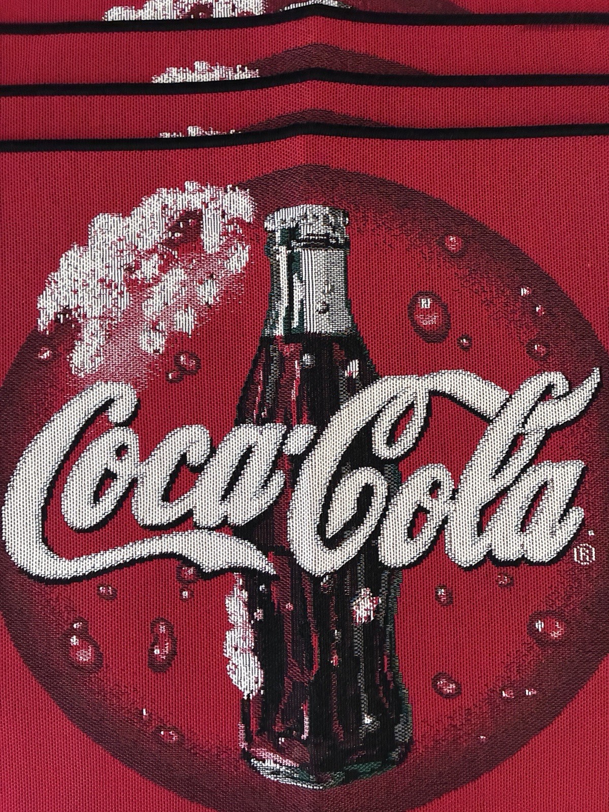 4 Vintage Coca-Cola Licensed Red Disc Woven Placemats Red Bottle Design 1990s