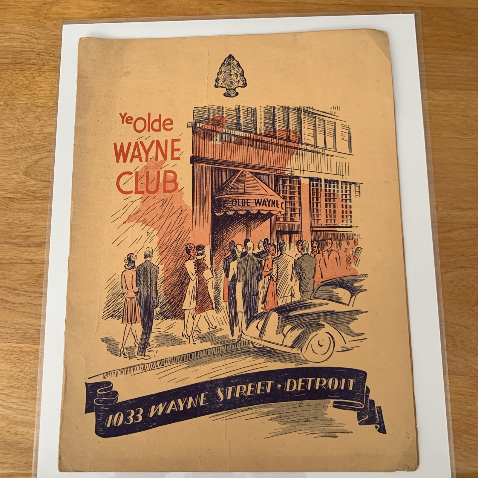 Vintage 1945 Ye Olde Wayne Club Thanksgiving Menu 1033 Wayne Street rare