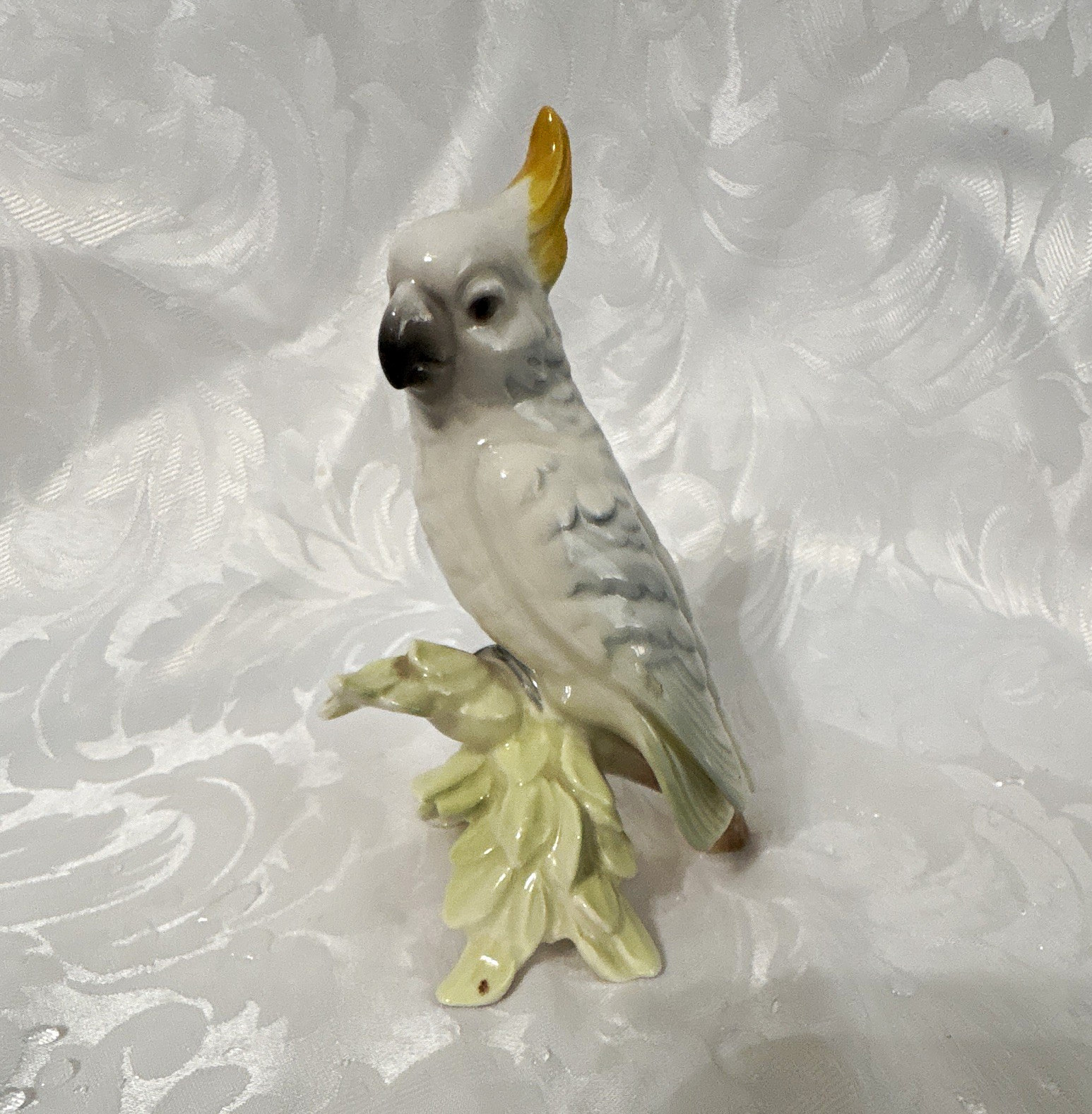 Goebel West Germany Porcelain Parrot Bird Figurine with Yellow Crest